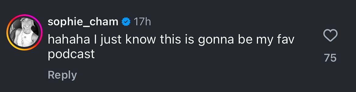 Sophie Cunningham’s comment on Sydney Colson’s podcast/Instagram @unsupervisedsydtp